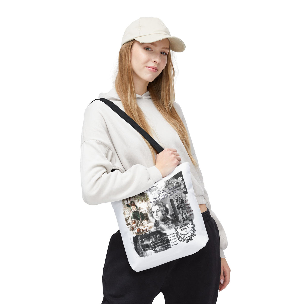 Classic Christmas Carol Collage Tote Bag