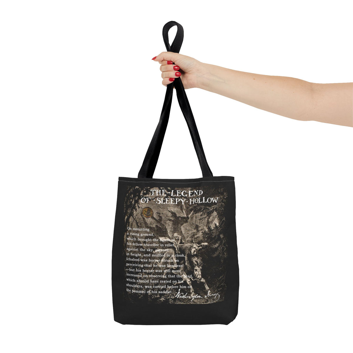 Sleepy Hollow Gothic Tote Bag, Vintage Legend of Sleepy Hollow Art Tote