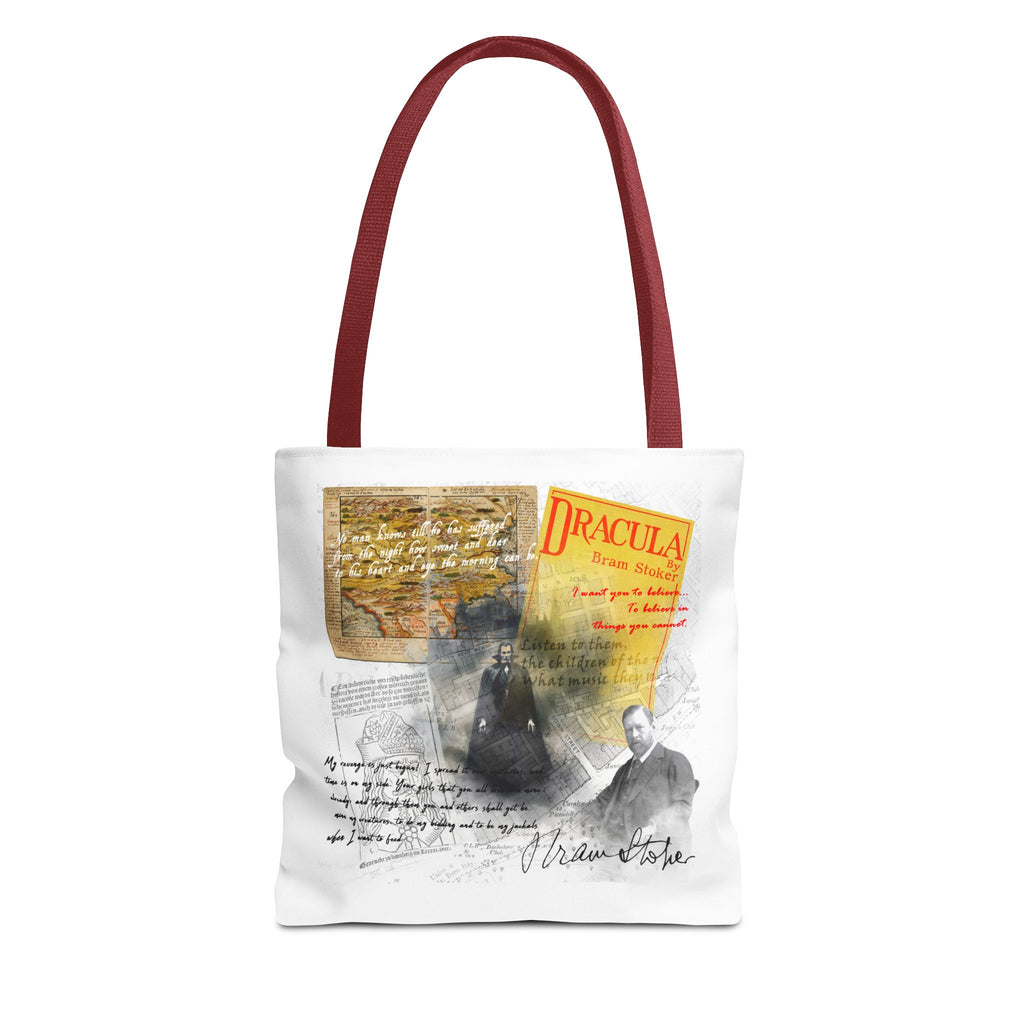 Dracula Collage Tote Bag, Vintage Bram Stoker Literary Art Tote