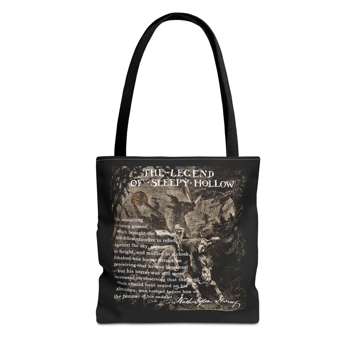 Sleepy Hollow Gothic Tote Bag, Vintage Legend of Sleepy Hollow Art Tote