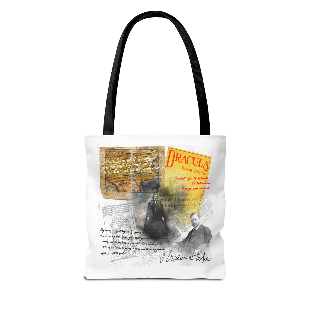 Dracula Collage Tote Bag, Vintage Bram Stoker Literary Art Tote