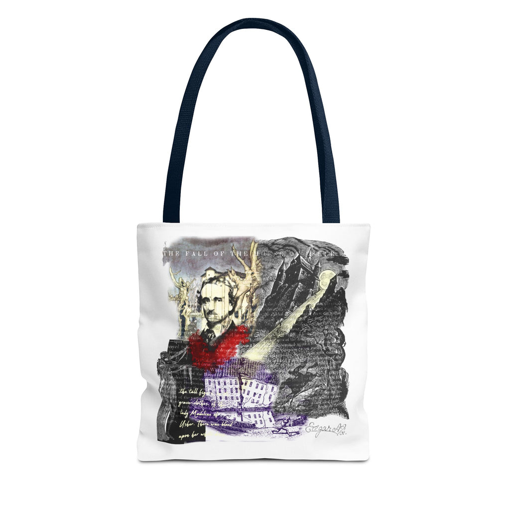 Fall of the House of Usher Tote Bag, Edgar Allan Poe Collage Art Tote