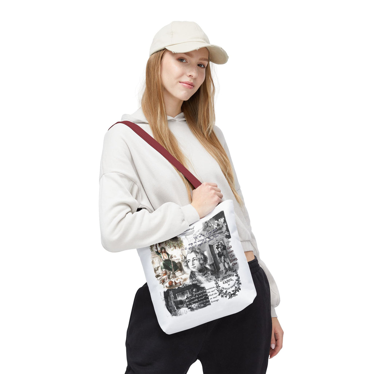 Classic Christmas Carol Collage Tote Bag