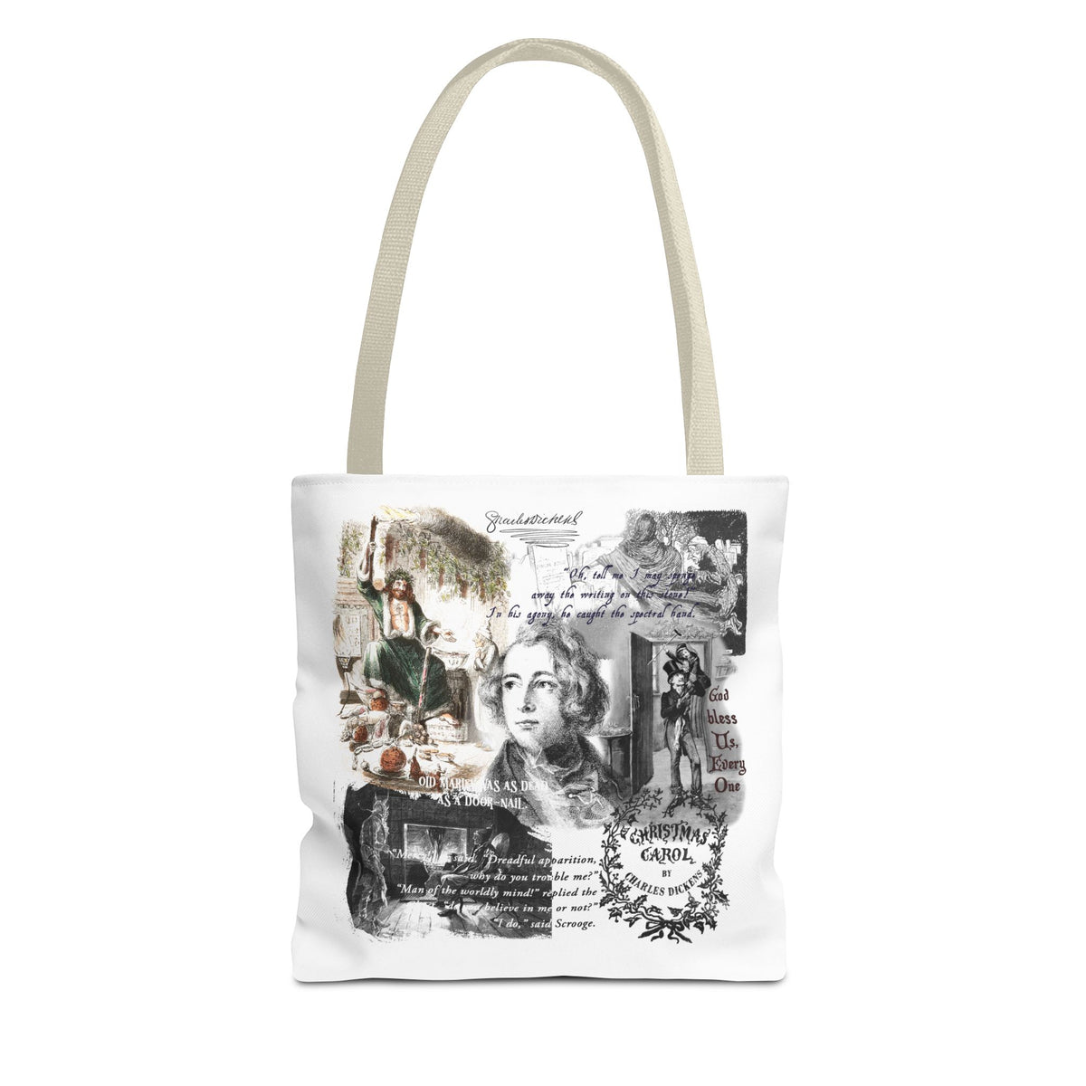 Classic Christmas Carol Collage Tote Bag