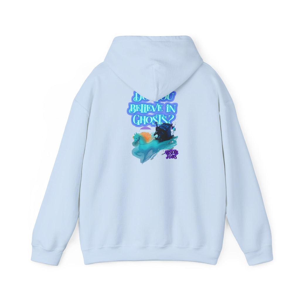 Believe in Ghosts Hoodie, Ethereal Phantom Funeral Coach Graphic Hoodie