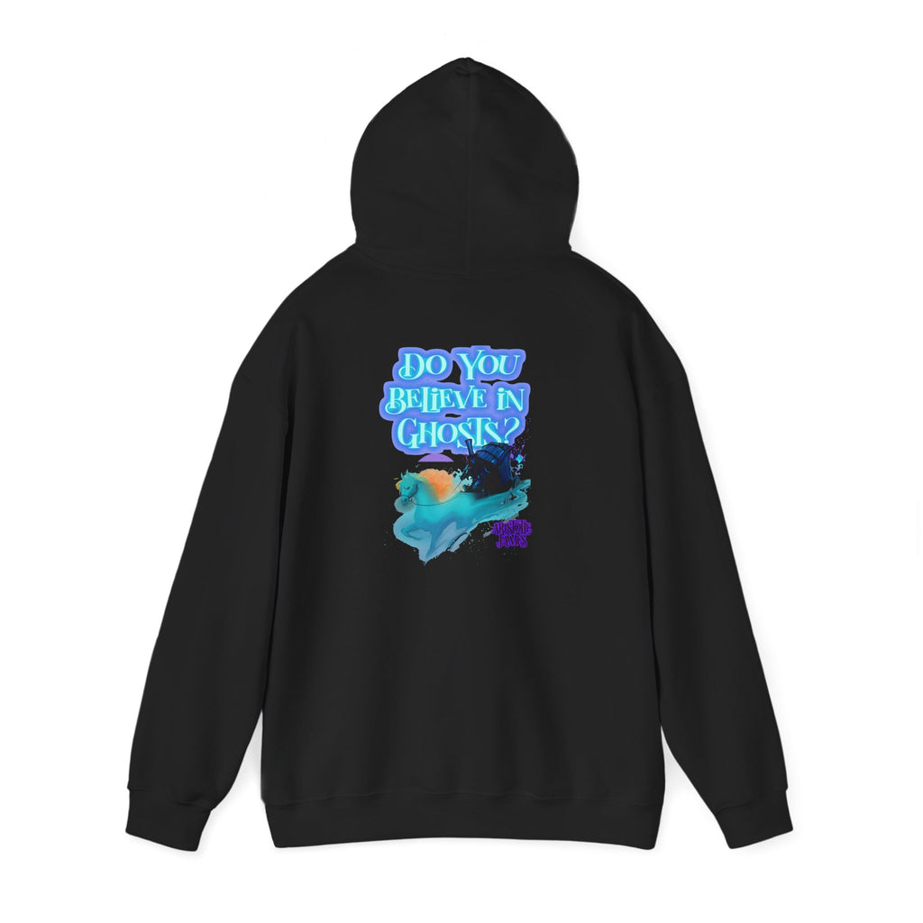 Believe in Ghosts Hoodie, Ethereal Phantom Funeral Coach Graphic Hoodie