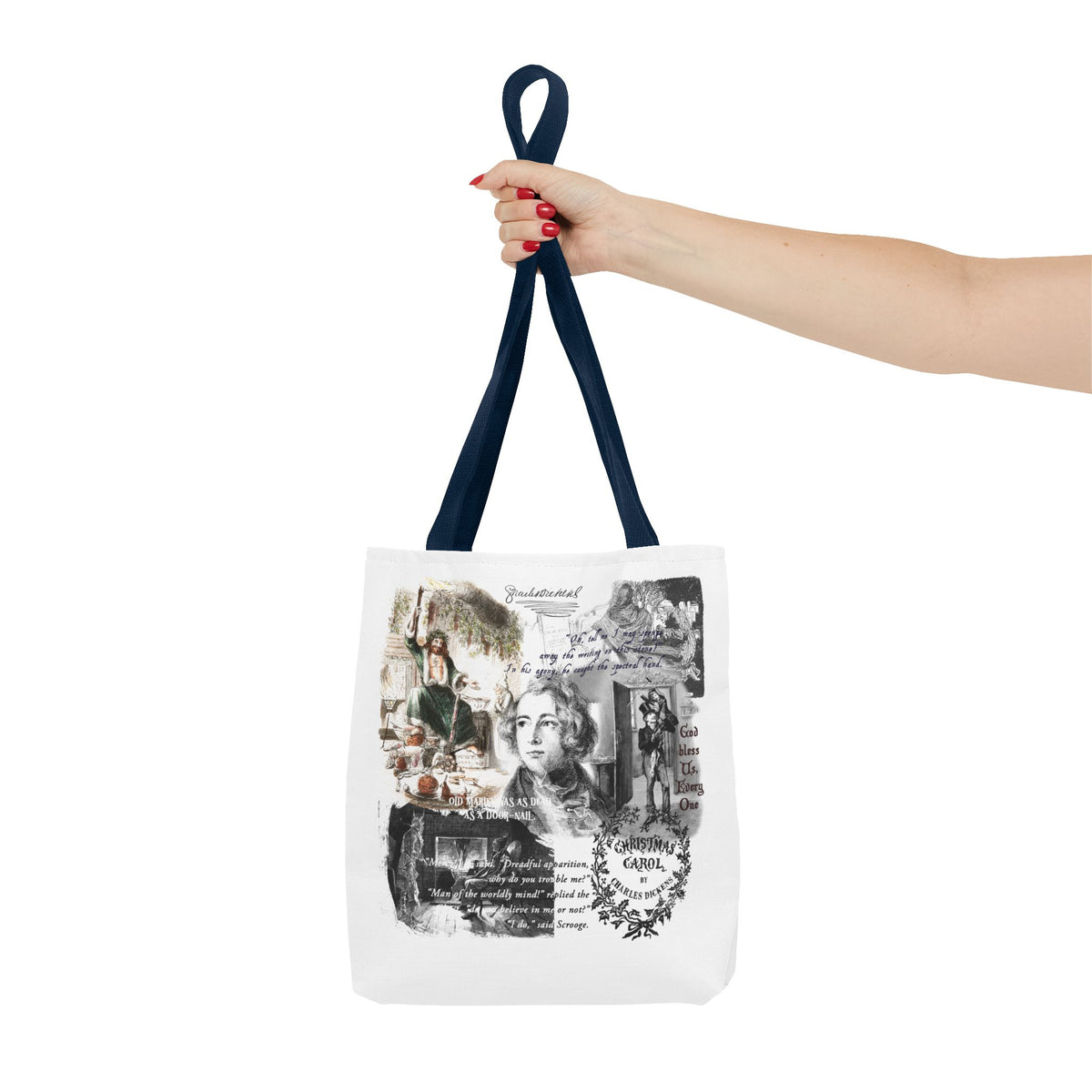 Classic Christmas Carol Collage Tote Bag