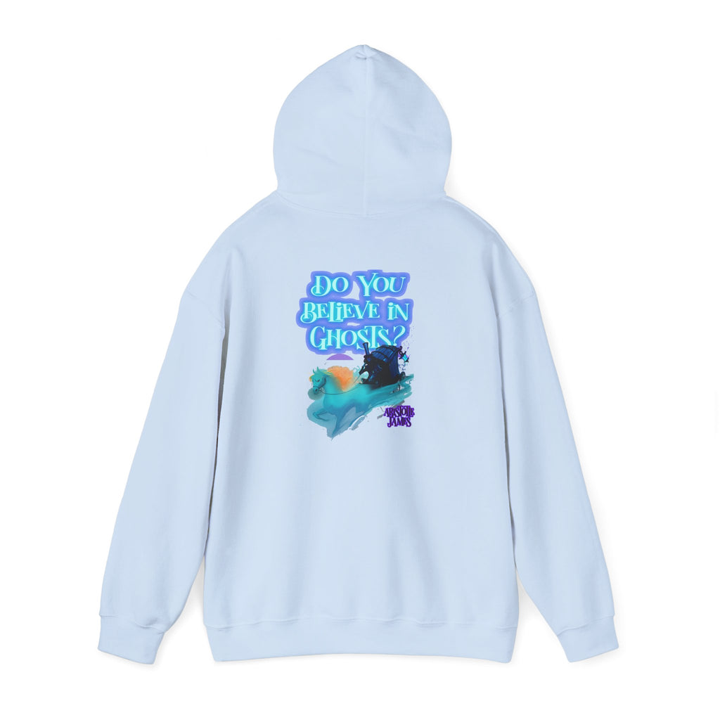 Believe in Ghosts Hoodie, Ethereal Phantom Funeral Coach Graphic Hoodie