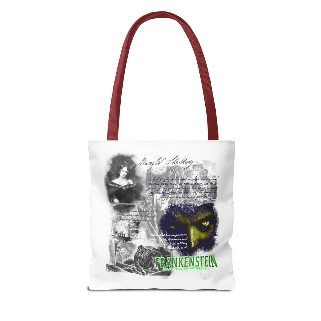 Frankenstein Collage Tote Bag, Mary Shelley Literary Gothic Tote
