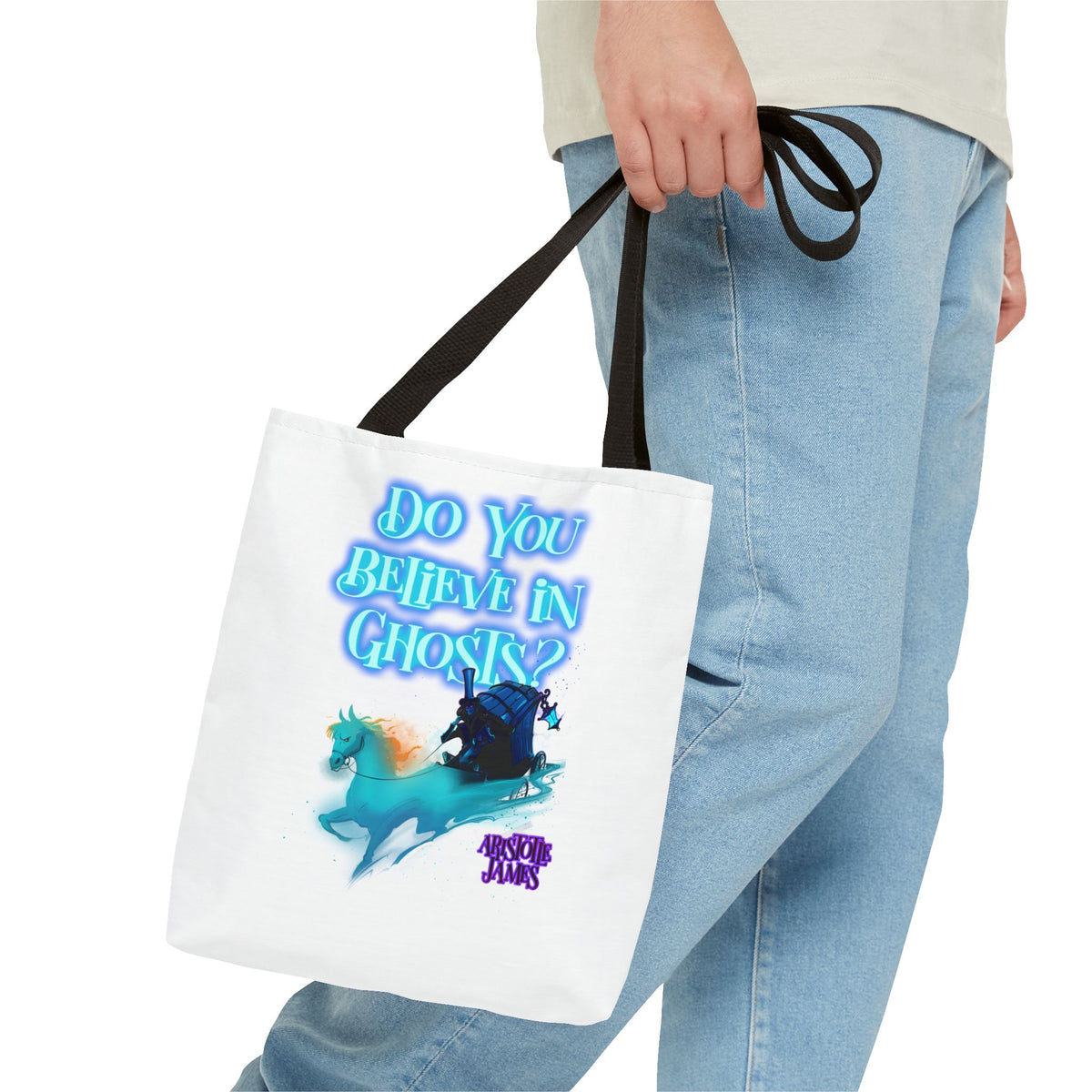 Do You Believe in Ghosts? Tote Bag, Spooky Fantasy Ghost Tote