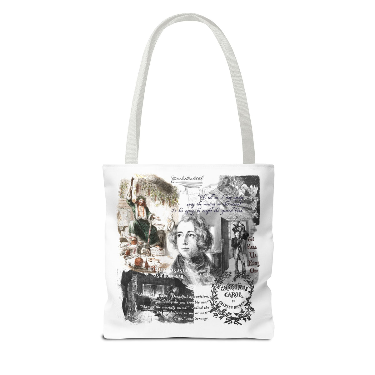 Classic Christmas Carol Collage Tote Bag