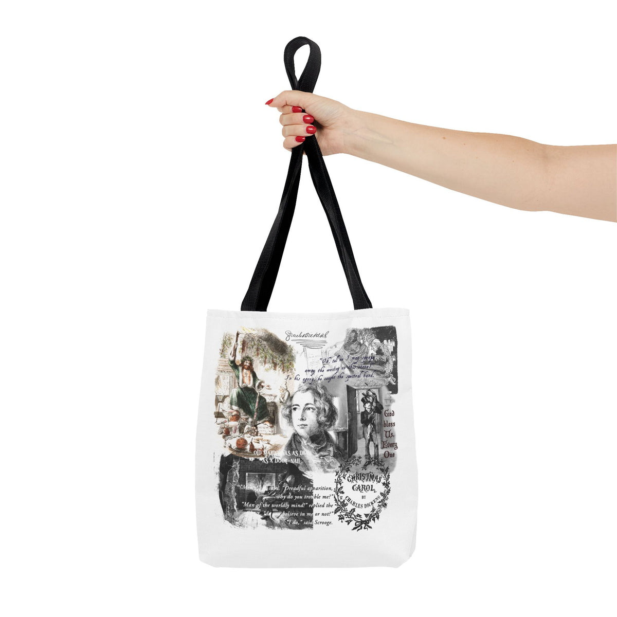 Classic Christmas Carol Collage Tote Bag