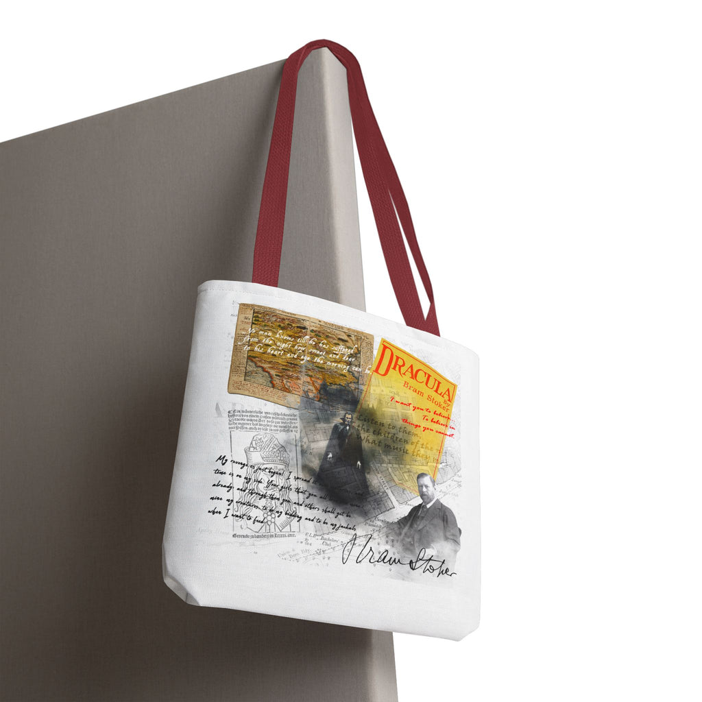 Dracula Collage Tote Bag, Vintage Bram Stoker Literary Art Tote