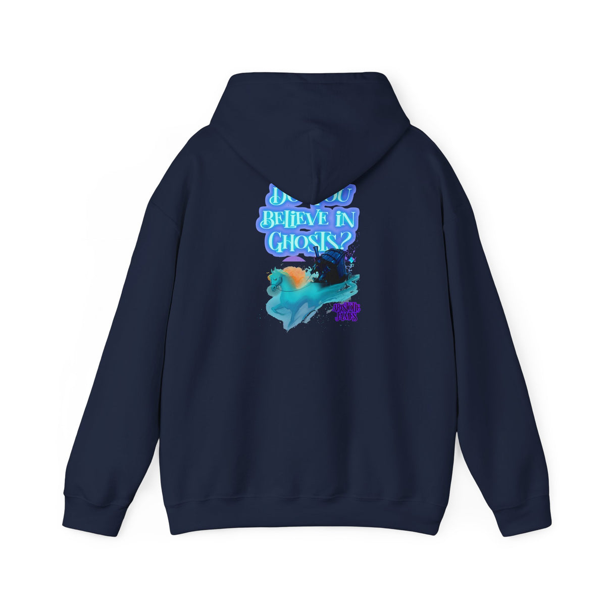 Believe in Ghosts Hoodie, Ethereal Phantom Funeral Coach Graphic Hoodie