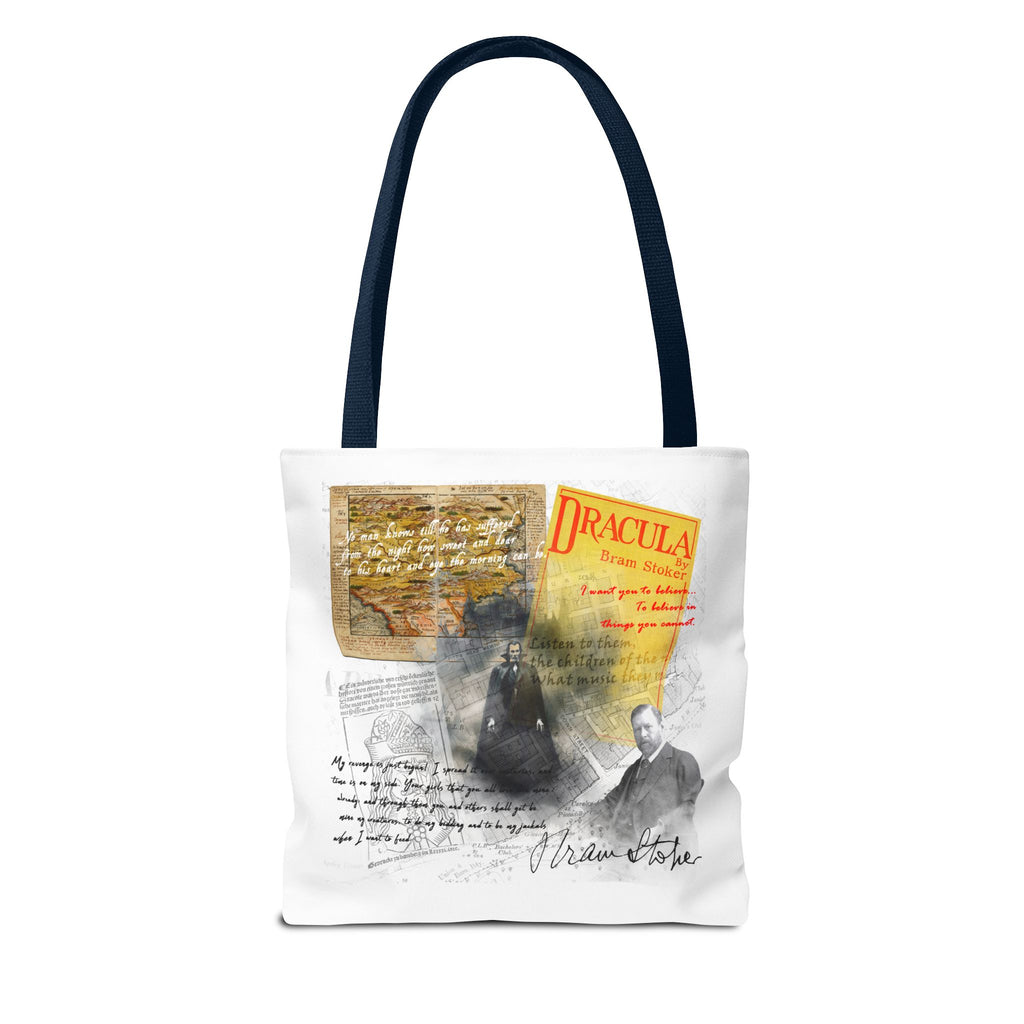 Dracula Collage Tote Bag, Vintage Bram Stoker Literary Art Tote
