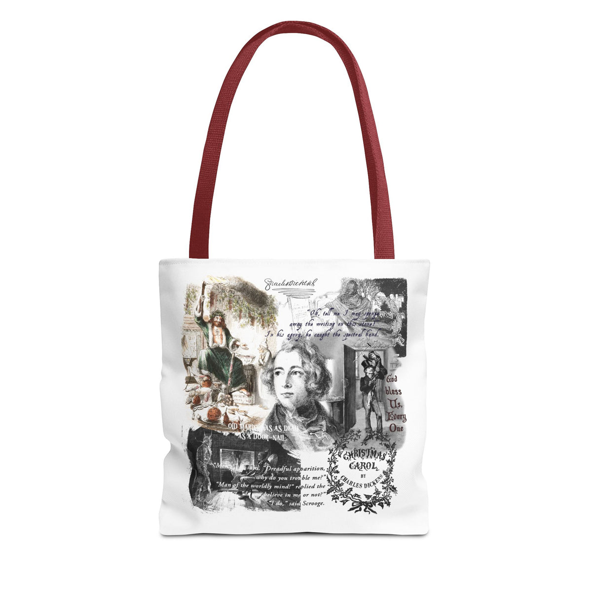 Classic Christmas Carol Collage Tote Bag