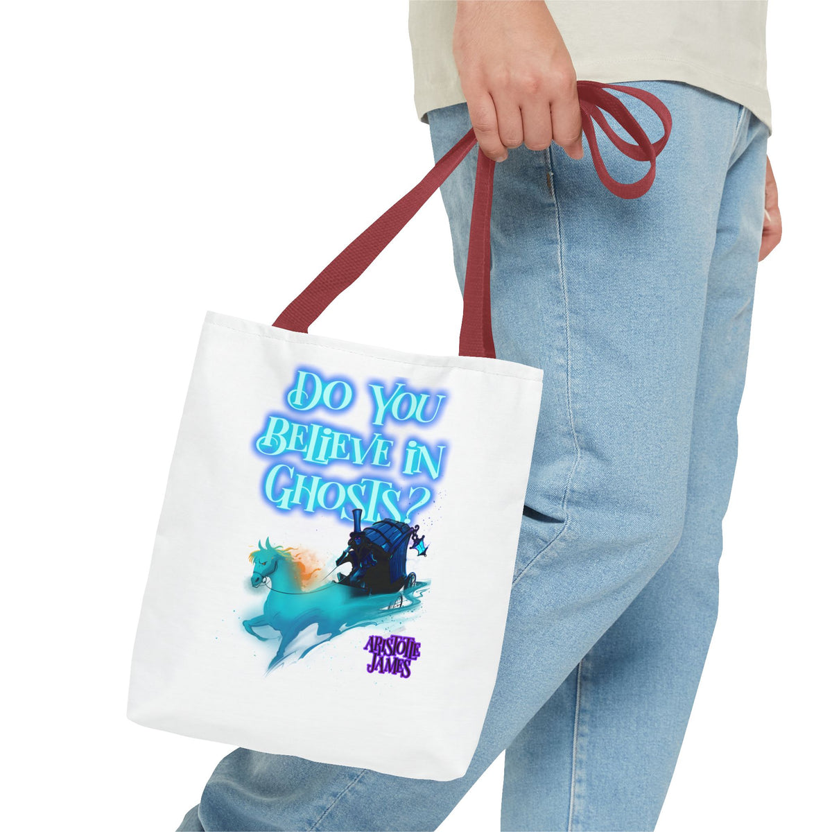 Do You Believe in Ghosts? Tote Bag, Spooky Fantasy Ghost Tote
