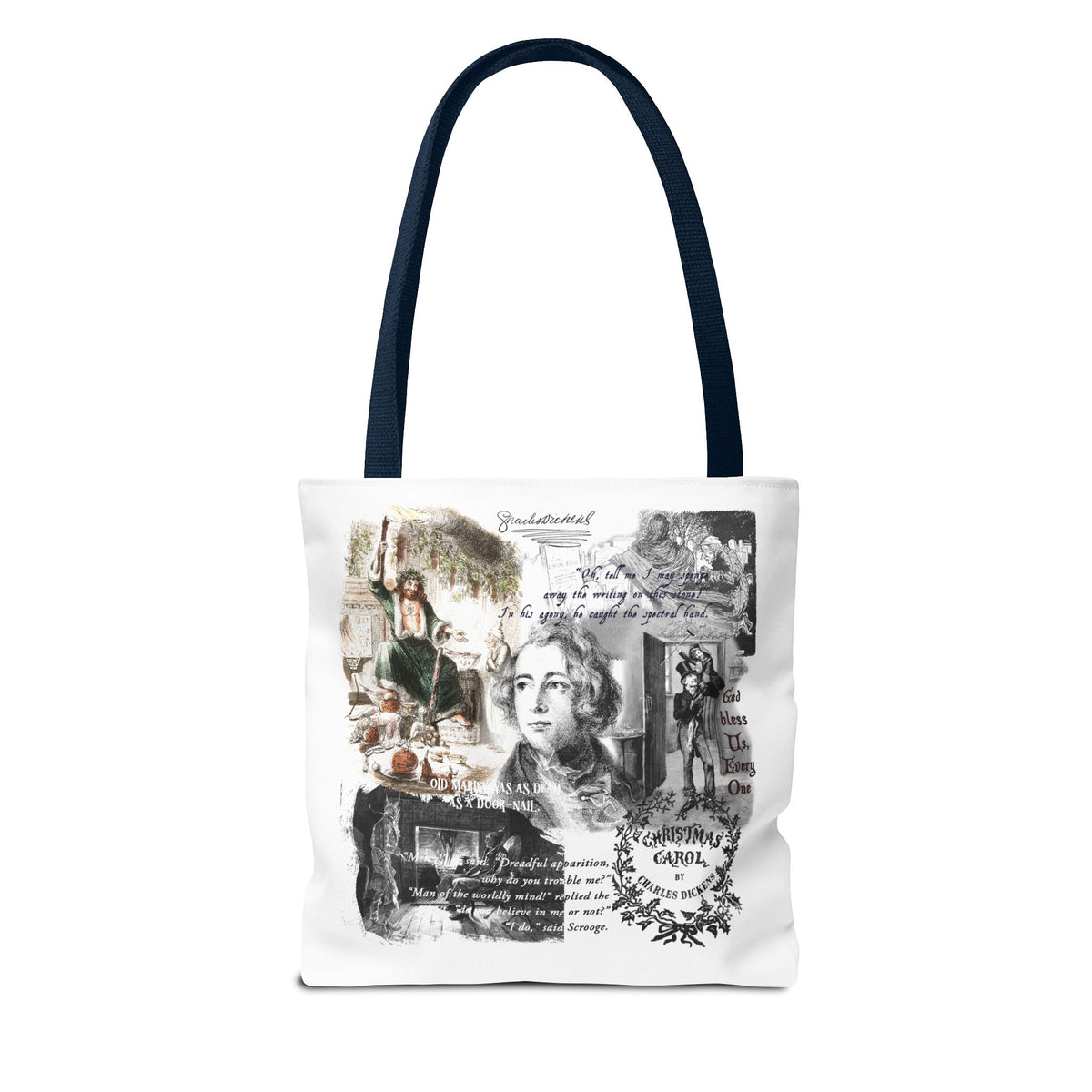 Classic Christmas Carol Collage Tote Bag