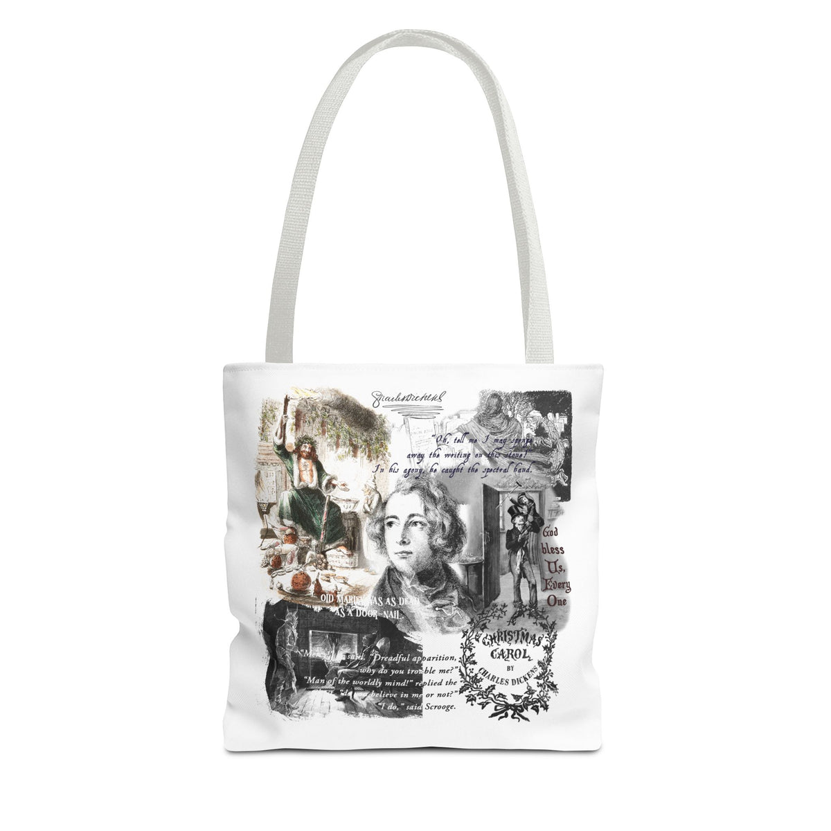 Classic Christmas Carol Collage Tote Bag