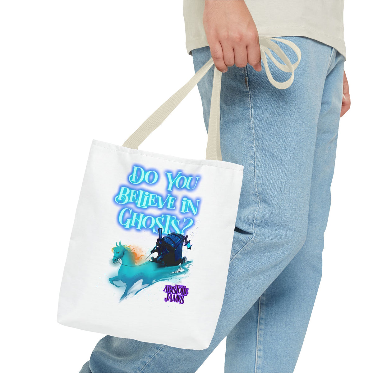 Do You Believe in Ghosts? Tote Bag, Spooky Fantasy Ghost Tote