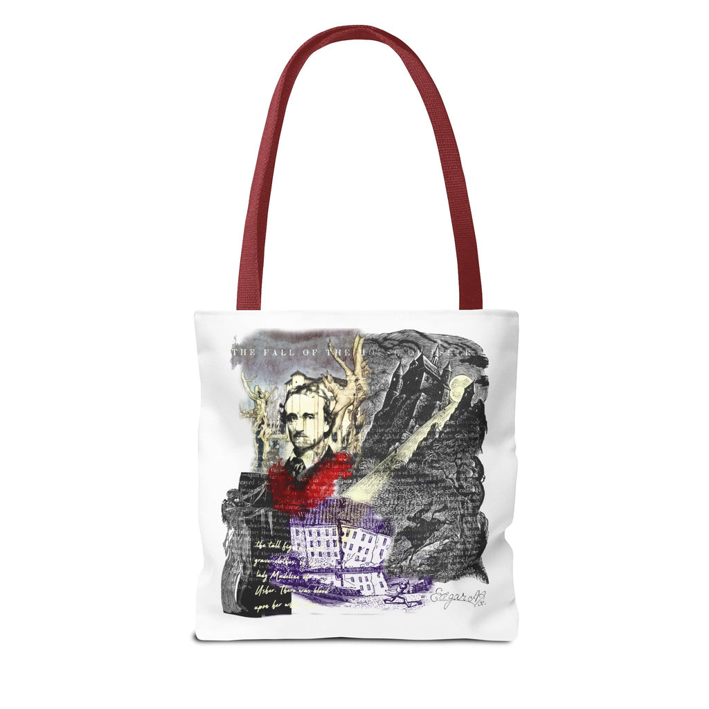 Fall of the House of Usher Tote Bag, Edgar Allan Poe Collage Art Tote