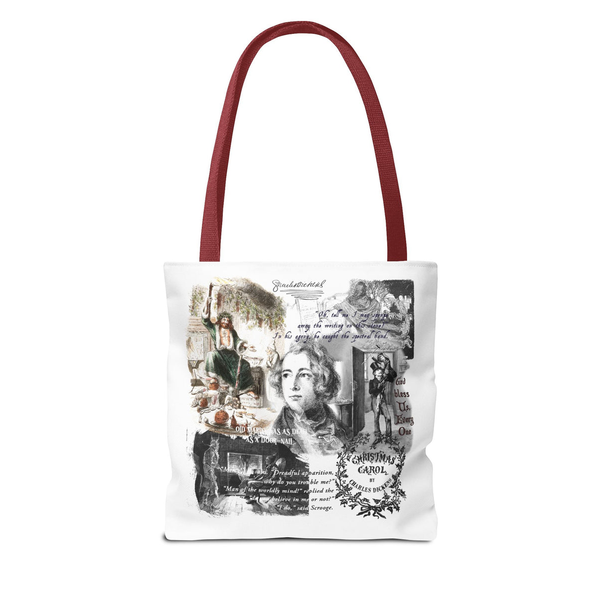 Classic Christmas Carol Collage Tote Bag