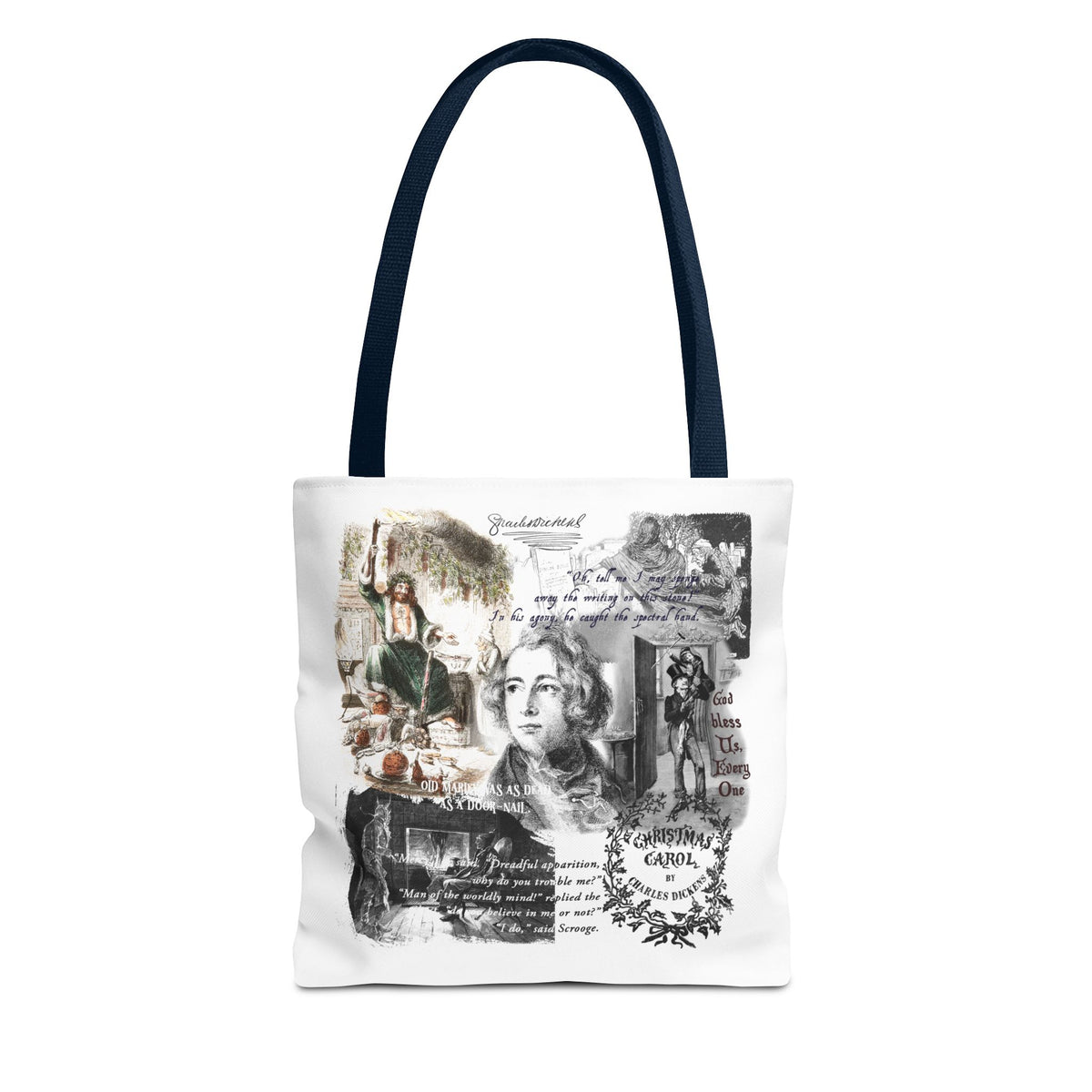 Classic Christmas Carol Collage Tote Bag
