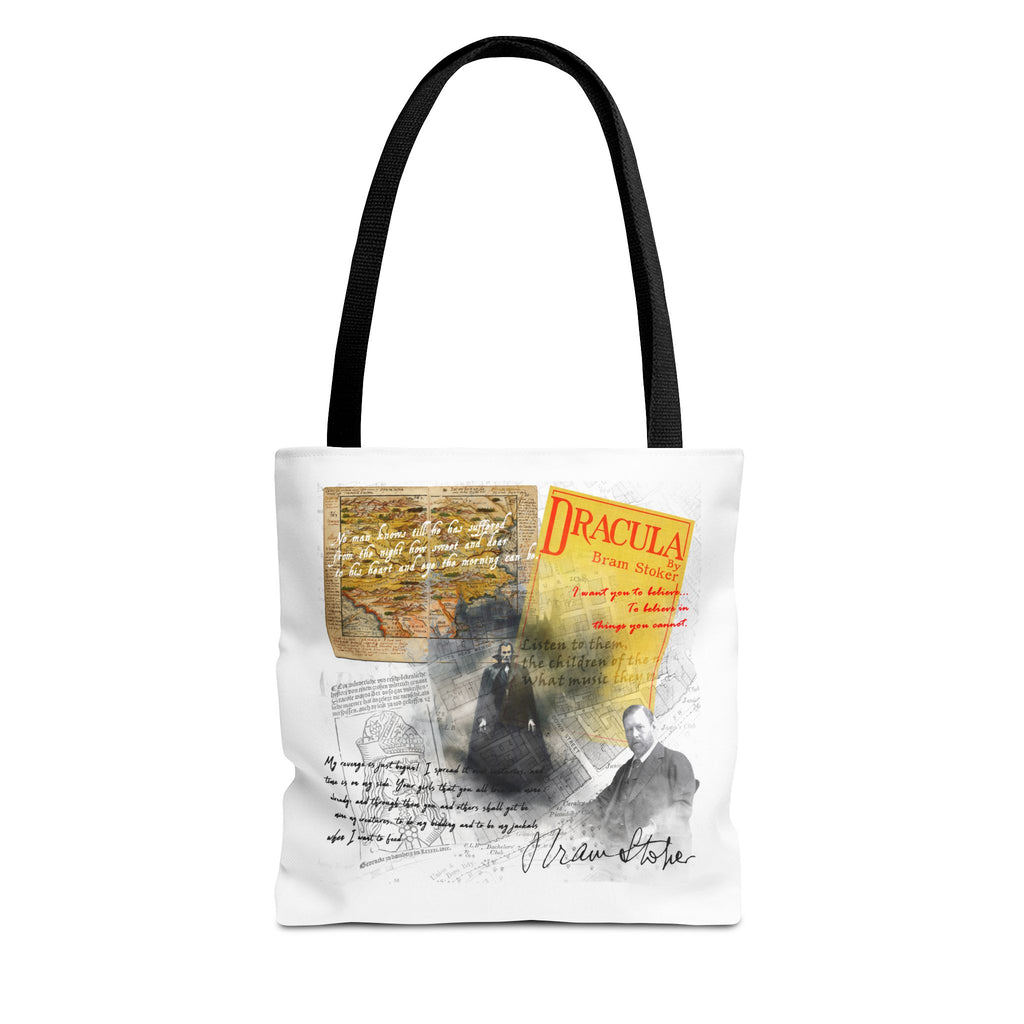 Dracula Collage Tote Bag, Vintage Bram Stoker Literary Art Tote