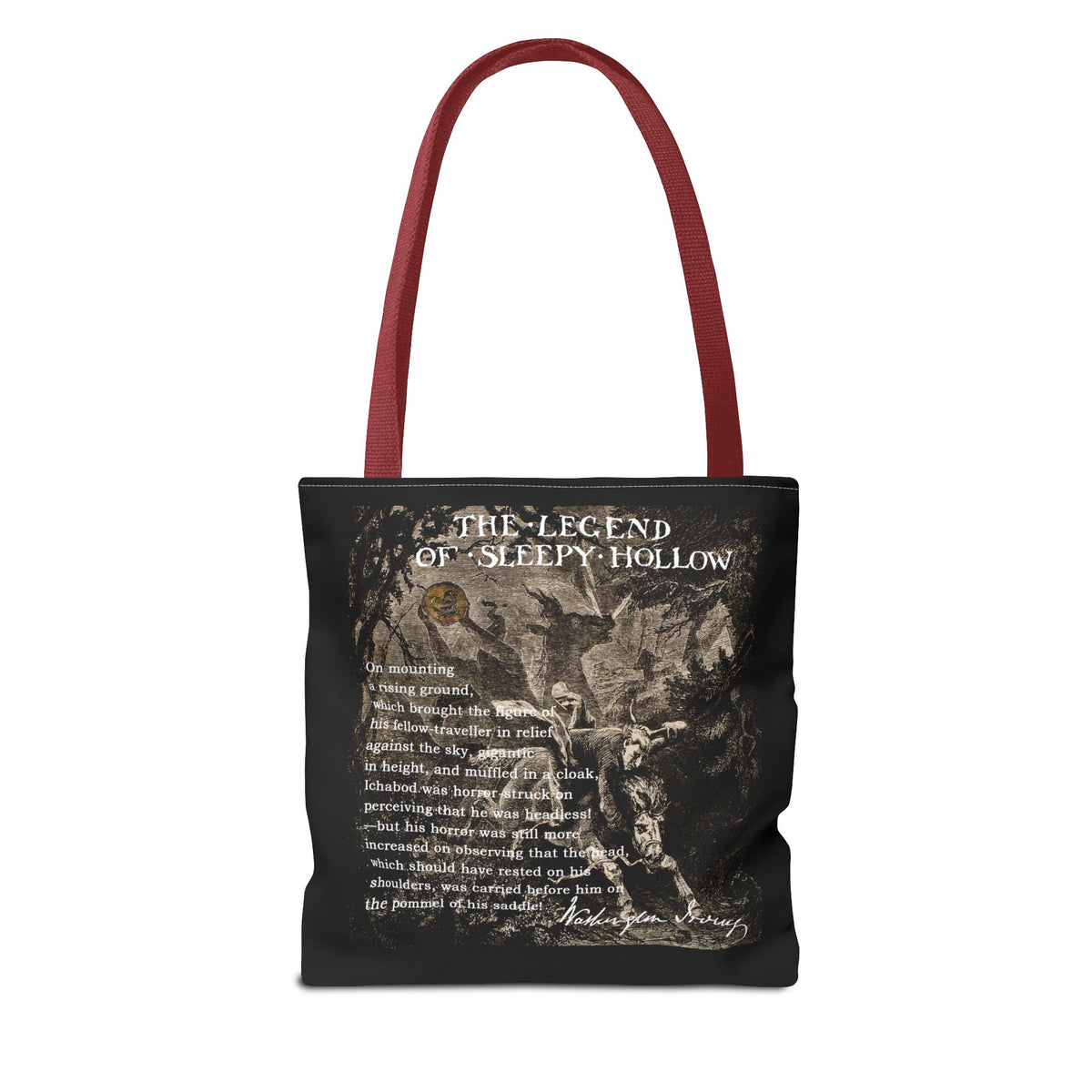 Sleepy Hollow Gothic Tote Bag, Vintage Legend of Sleepy Hollow Art Tote