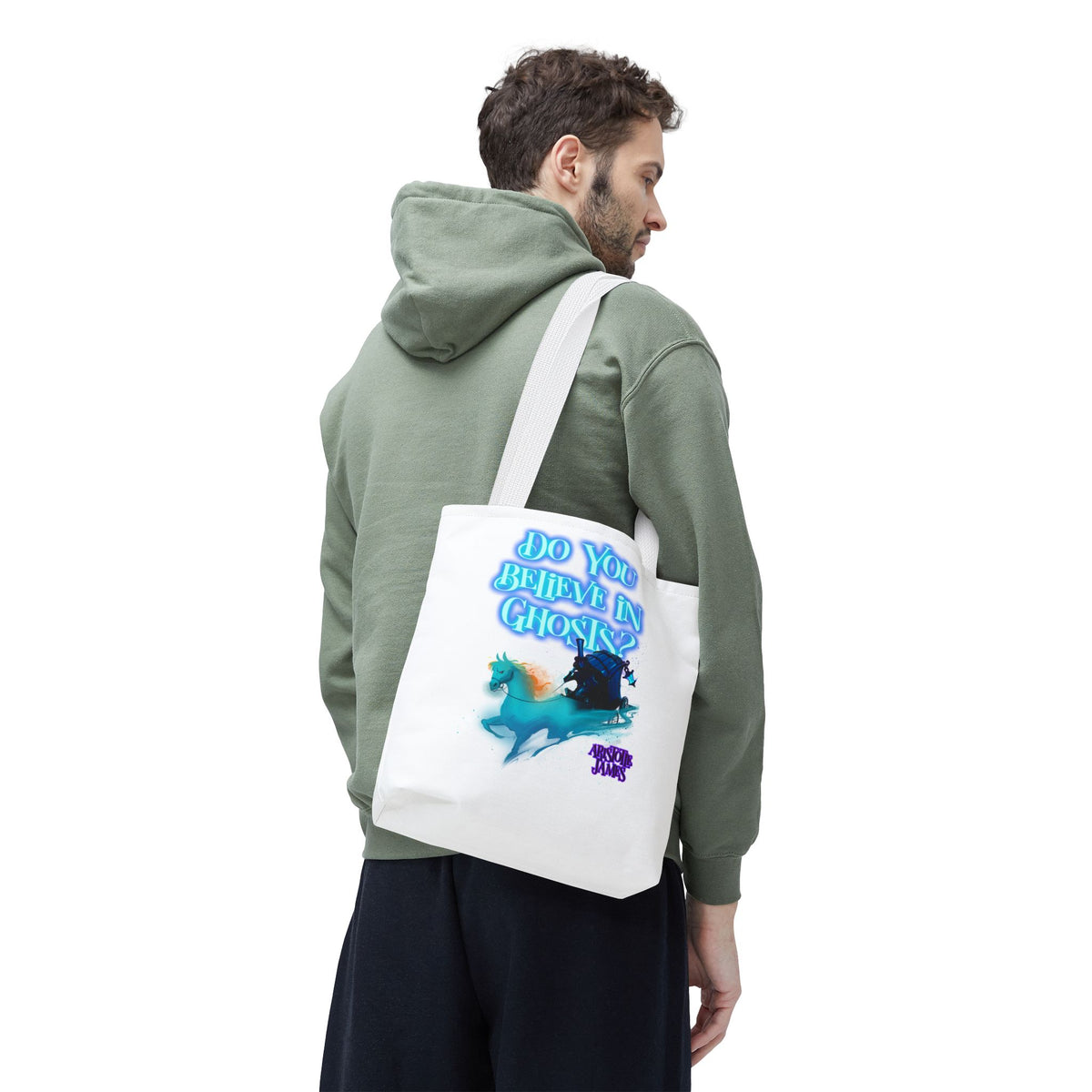 Do You Believe in Ghosts? Tote Bag, Spooky Fantasy Ghost Tote