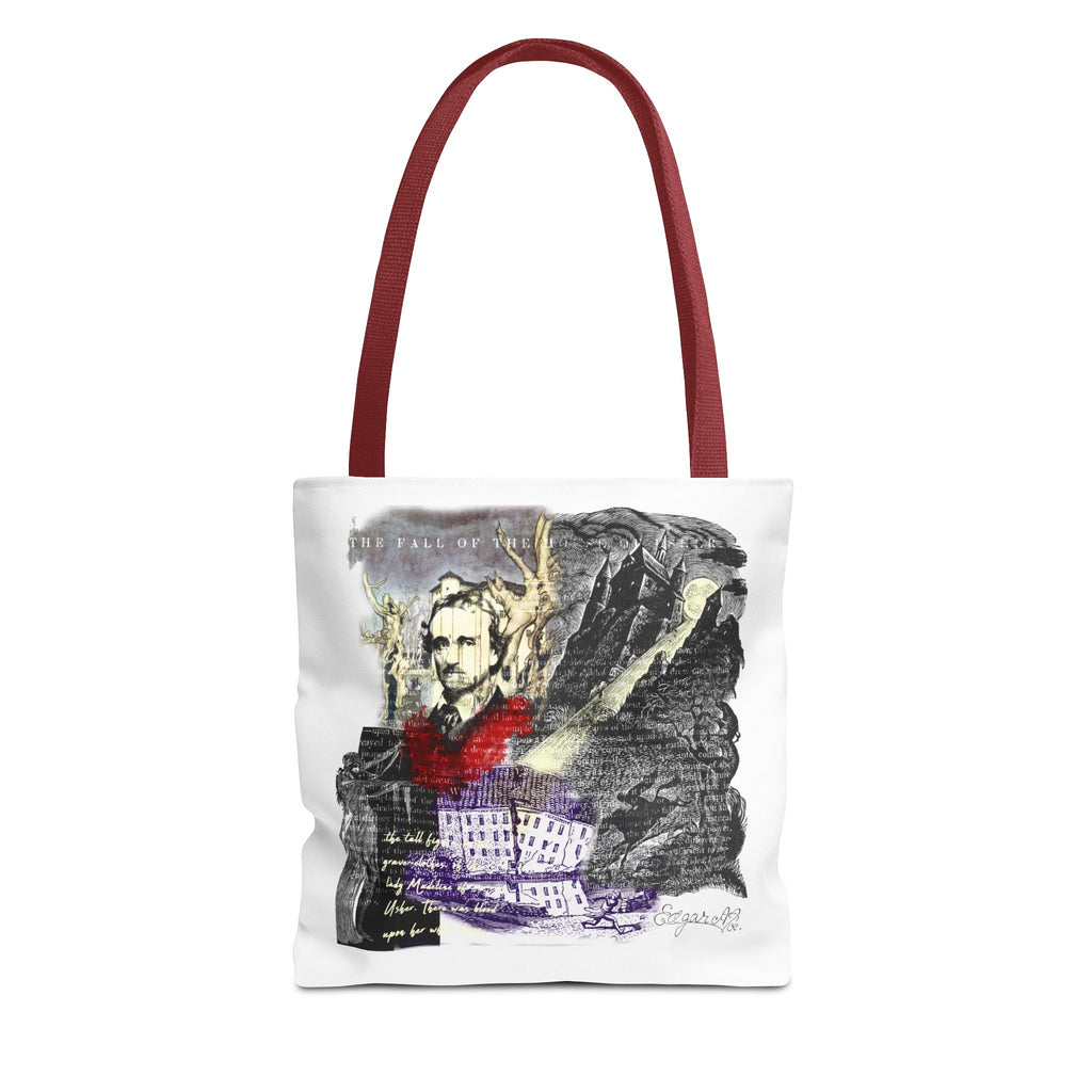 Fall of the House of Usher Tote Bag, Edgar Allan Poe Collage Art Tote