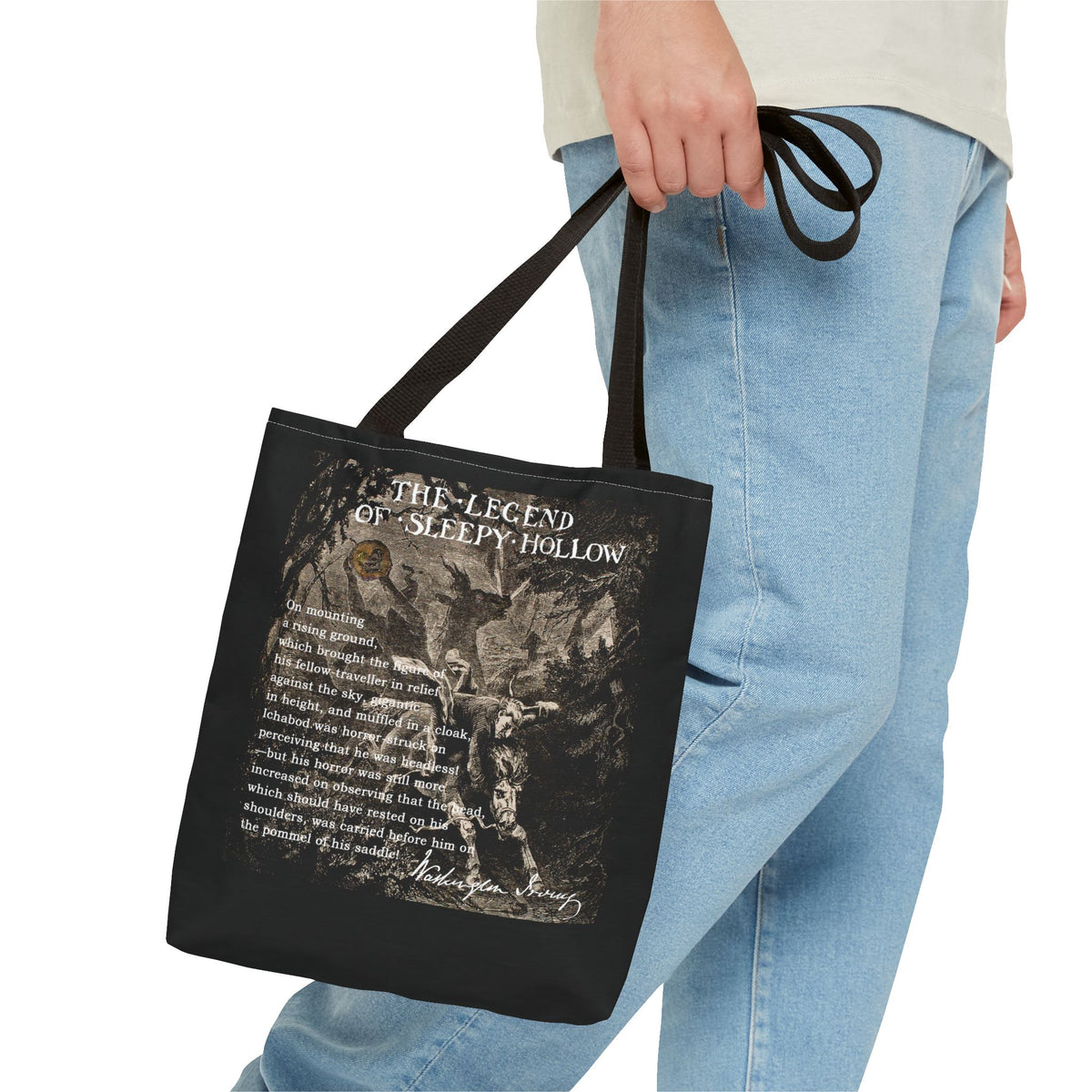 Sleepy Hollow Gothic Tote Bag, Vintage Legend of Sleepy Hollow Art Tote